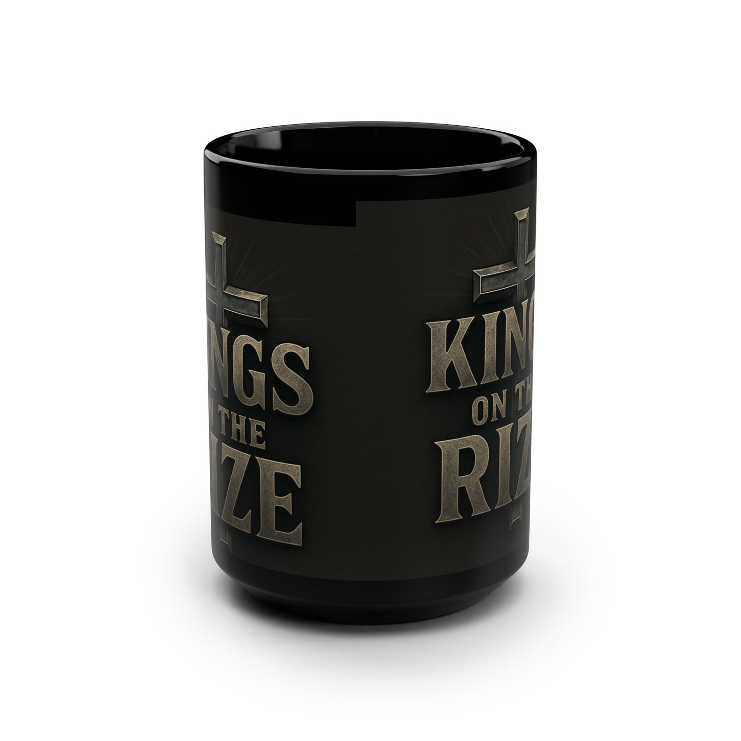 Kings on the Rize Inspirational Black Mug, 15oz Coffee Cup
